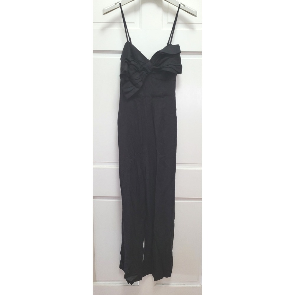 Hutch Women's Bow Front Linen Blend Sleeveless Jumpsuit - Black - XS